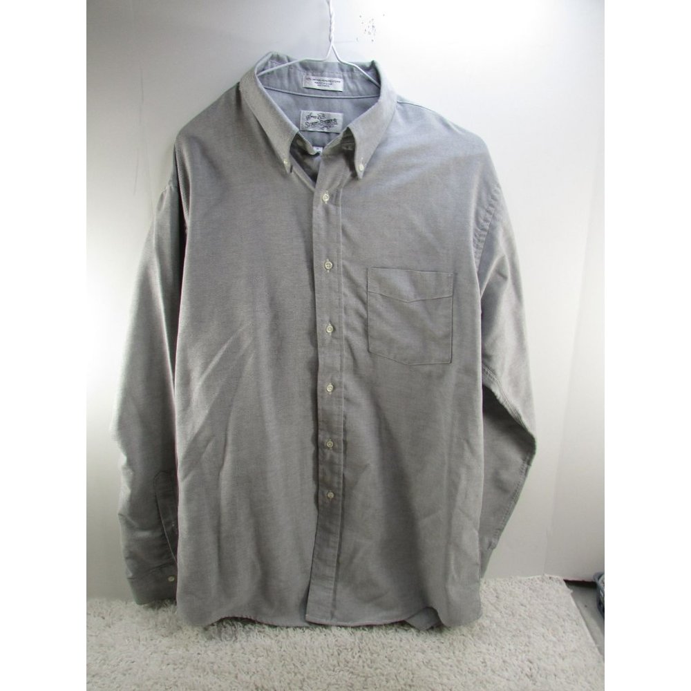 Sears Roebuck Shirt Mens 17 - 34/35 Blue Long Sleeve Button Down